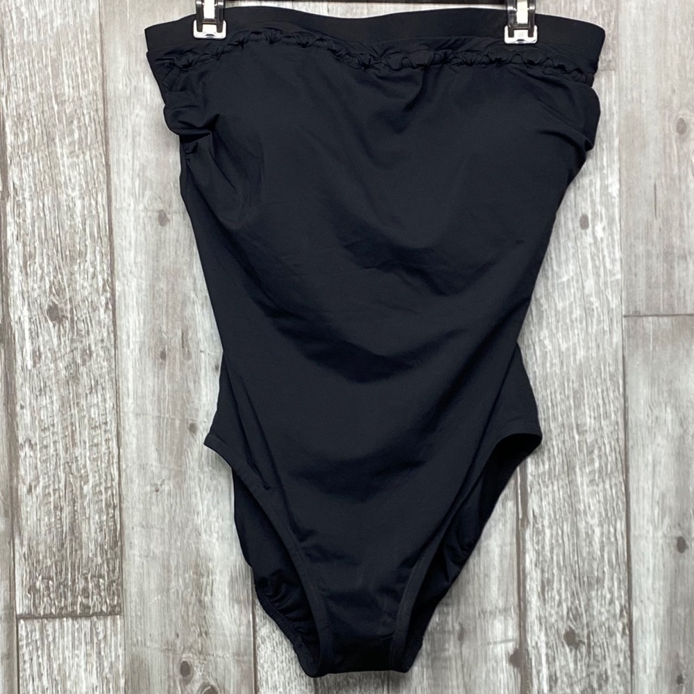 Aqua Soleil Strapless Black Swimsuit [2207] - Picture 4 of 8